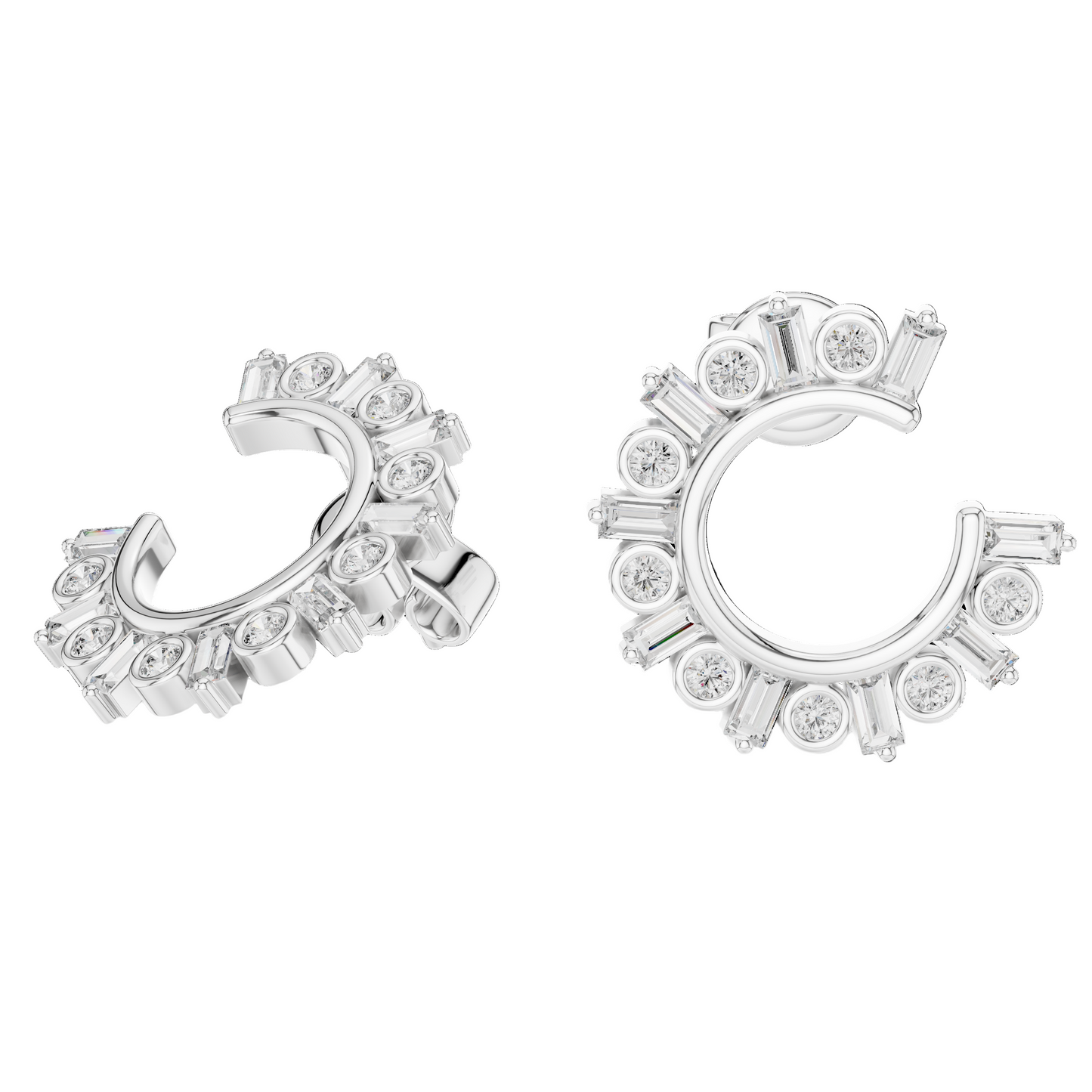0.7681 Ct Lab Grown VVS-VS-EF CVD Diamond Hoop Earrings | 18KT, 14KT, 10KT Gold & 925 Silver | Moissanite, Rose, Yellow, White Gold Options
