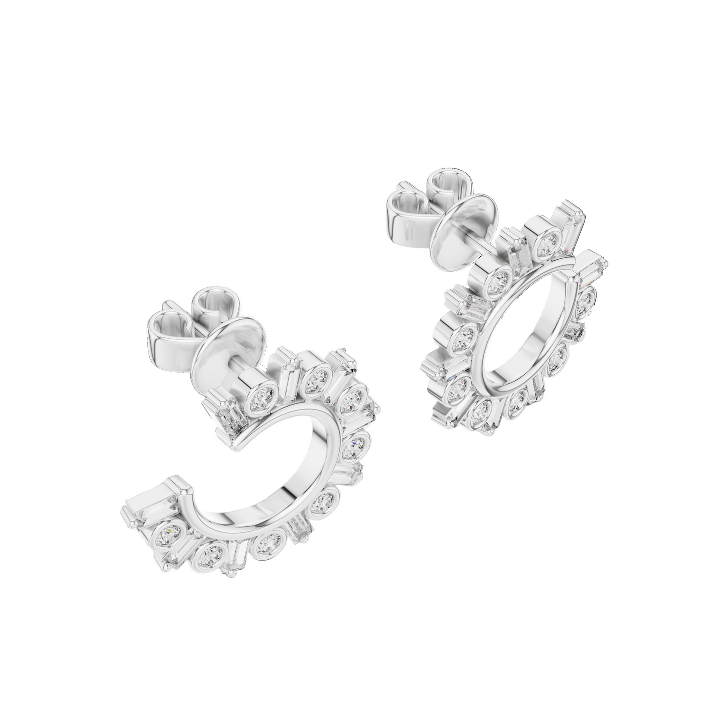 0.7681 Ct Lab Grown VVS-VS-EF CVD Diamond Hoop Earrings | 18KT, 14KT, 10KT Gold & 925 Silver | Moissanite, Rose, Yellow, White Gold Options