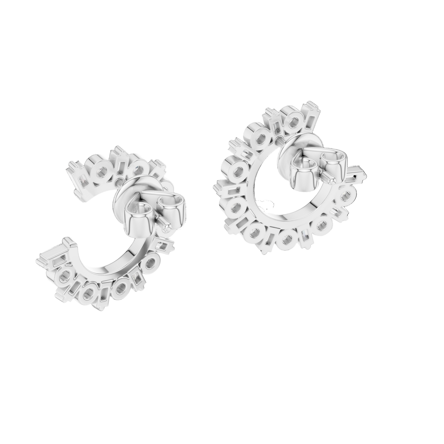 0.7681 Ct Lab Grown VVS-VS-EF CVD Diamond Hoop Earrings | 18KT, 14KT, 10KT Gold & 925 Silver | Moissanite, Rose, Yellow, White Gold Options