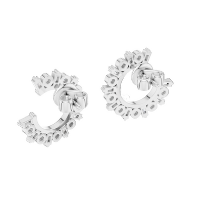 0.7681 Ct Lab Grown VVS-VS-EF CVD Diamond Hoop Earrings | 18KT, 14KT, 10KT Gold & 925 Silver | Moissanite, Rose, Yellow, White Gold Options