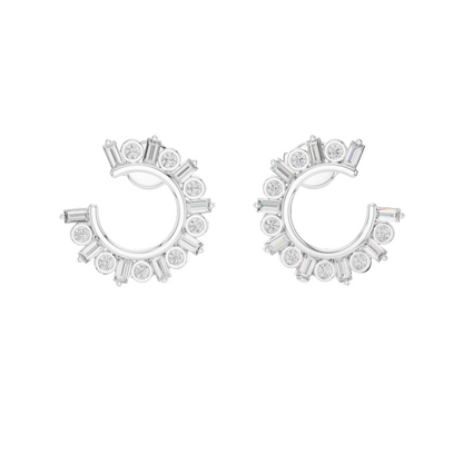 0.7681 Ct Lab Grown VVS-VS-EF CVD Diamond Hoop Earrings | 18KT, 14KT, 10KT Gold & 925 Silver | Moissanite, Rose, Yellow, White Gold Options