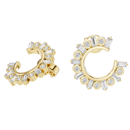 0.7681 Ct Lab Grown VVS-VS-EF CVD Diamond Hoop Earrings | 18KT, 14KT, 10KT Gold & 925 Silver | Moissanite, Rose, Yellow, White Gold Options