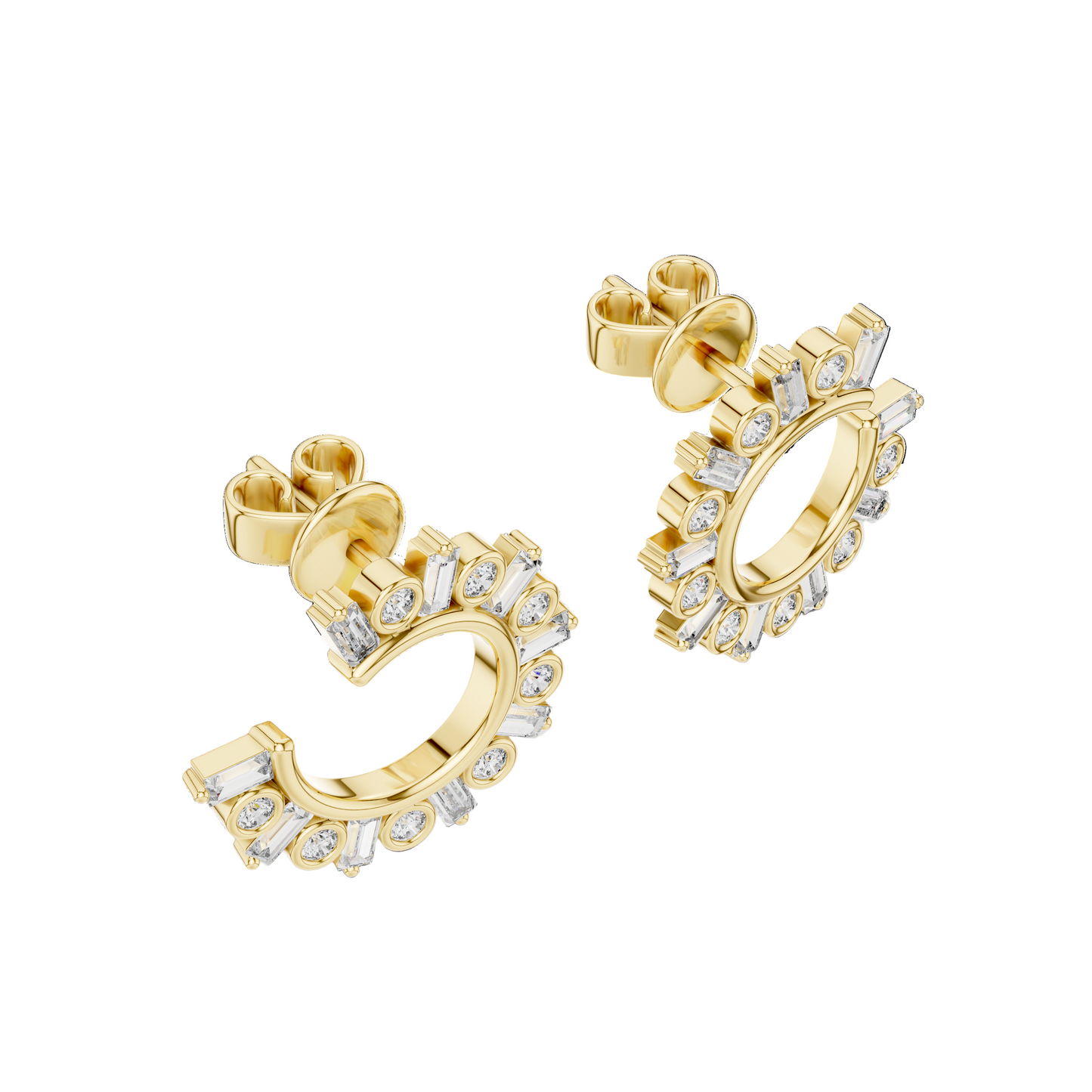 0.7681 Ct Lab Grown VVS-VS-EF CVD Diamond Hoop Earrings | 18KT, 14KT, 10KT Gold & 925 Silver | Moissanite, Rose, Yellow, White Gold Options