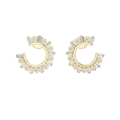 0.7681 Ct Lab Grown VVS-VS-EF CVD Diamond Hoop Earrings | 18KT, 14KT, 10KT Gold & 925 Silver | Moissanite, Rose, Yellow, White Gold Options