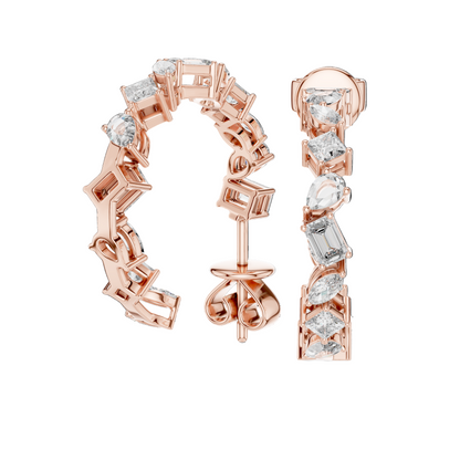 1.06 CT Lab Diamond Earrings | VVS-VS EF Clarity CVD Diamonds in 18KT, 14KT, 10KT Gold & 925 Silver | Moissanite, Rose, Yellow, White Gold Options