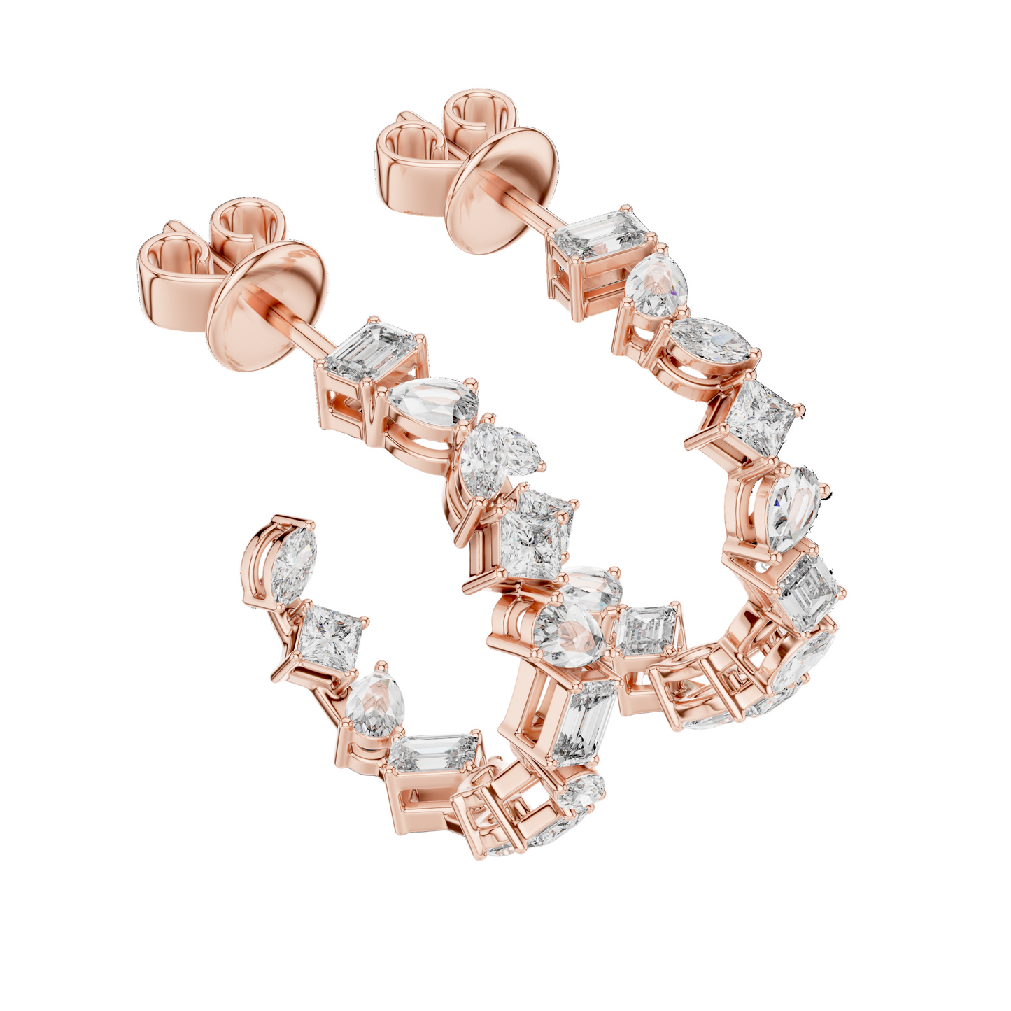 1.06 CT Lab Diamond Earrings | VVS-VS EF Clarity CVD Diamonds in 18KT, 14KT, 10KT Gold & 925 Silver | Moissanite, Rose, Yellow, White Gold Options