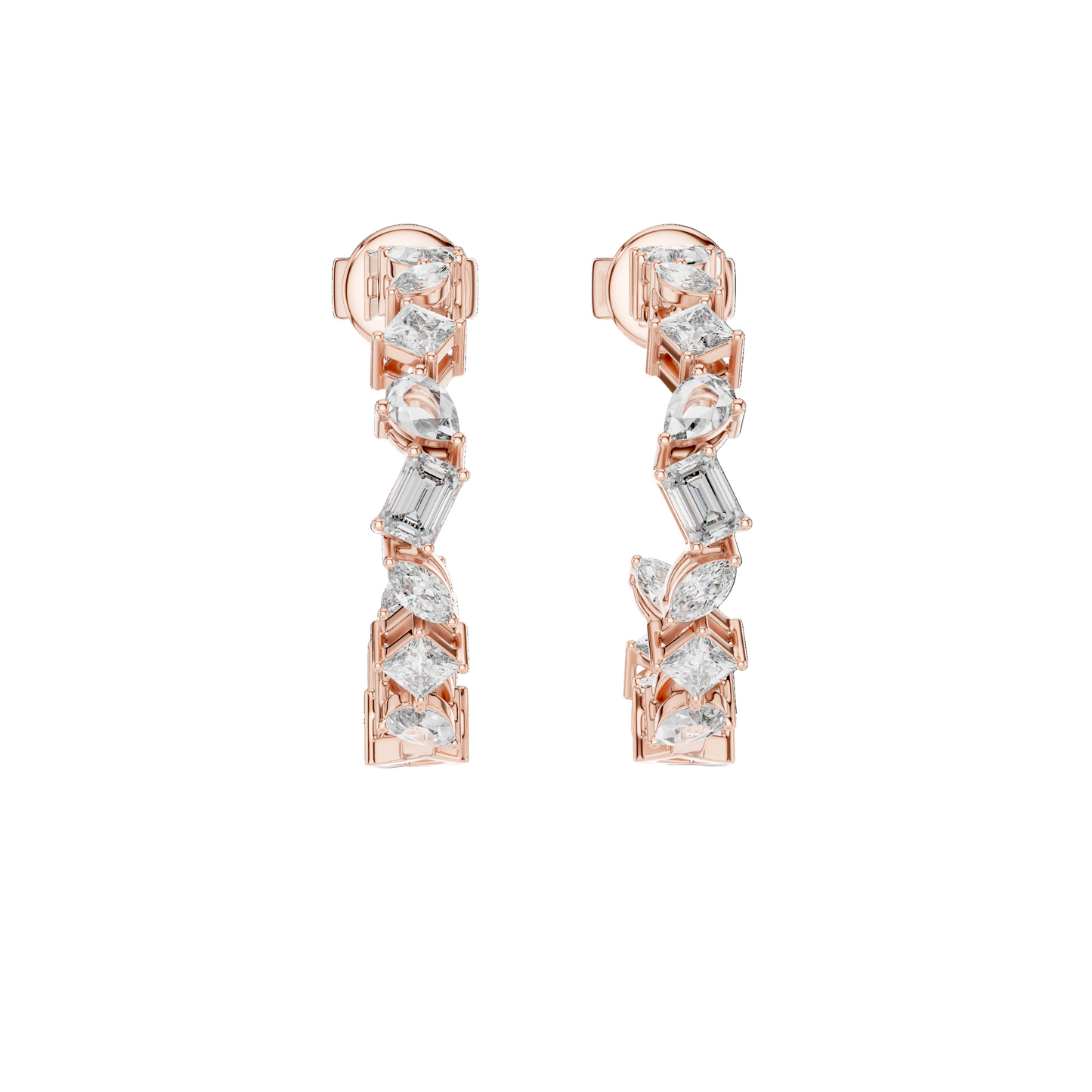 1.06 CT Lab Diamond Earrings | VVS-VS EF Clarity CVD Diamonds in 18KT, 14KT, 10KT Gold & 925 Silver | Moissanite, Rose, Yellow, White Gold Options