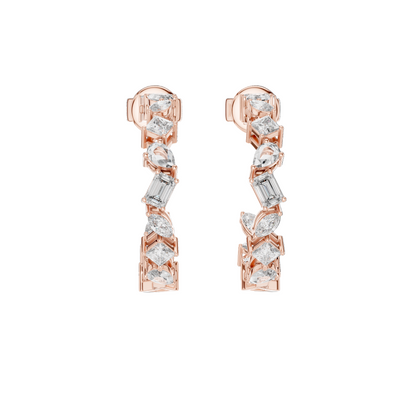 1.06 CT Lab Diamond Earrings | VVS-VS EF Clarity CVD Diamonds in 18KT, 14KT, 10KT Gold & 925 Silver | Moissanite, Rose, Yellow, White Gold Options