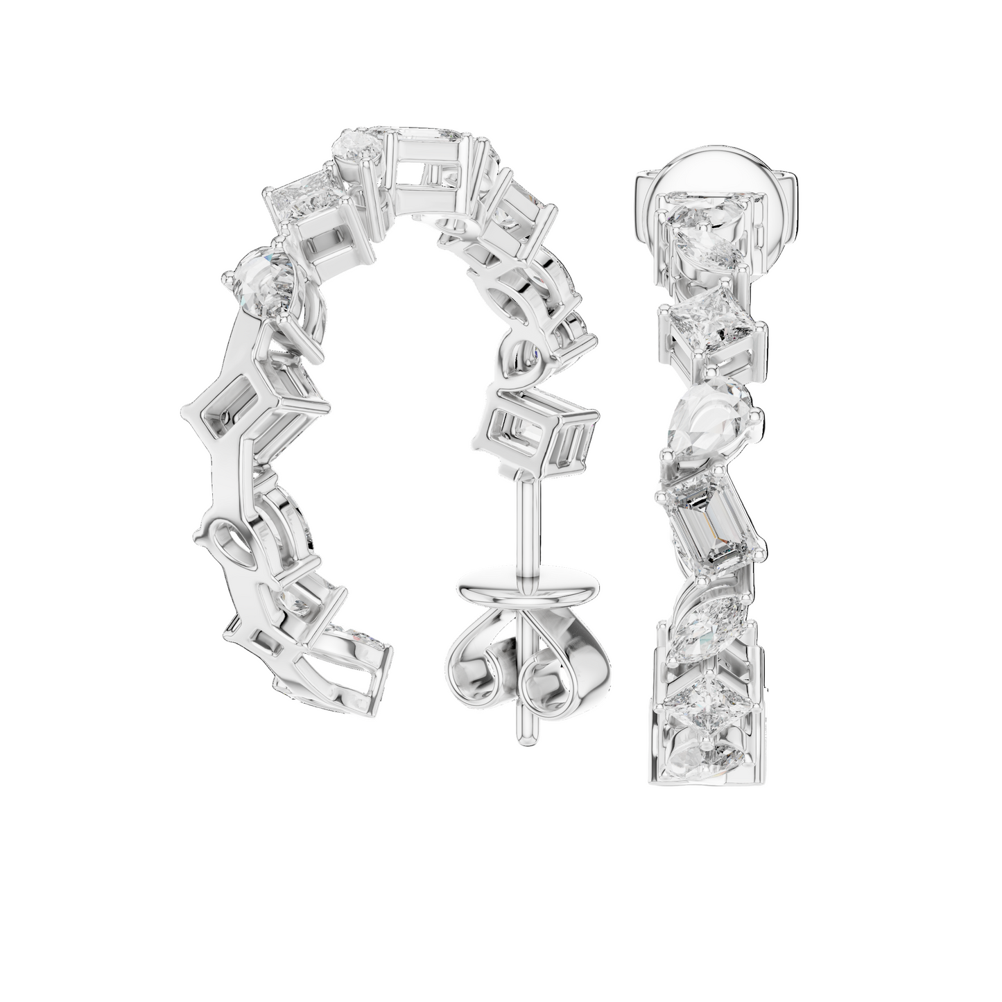 1.06 CT Lab Diamond Earrings | VVS-VS EF Clarity CVD Diamonds in 18KT, 14KT, 10KT Gold & 925 Silver | Moissanite, Rose, Yellow, White Gold Options