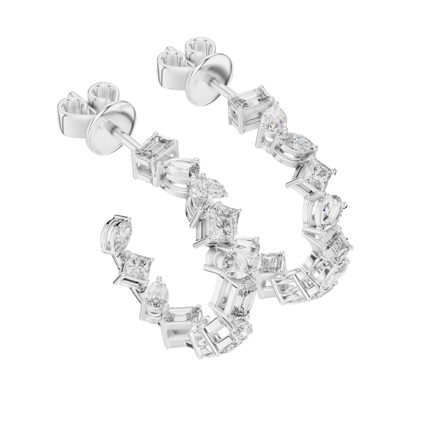 1.06 CT Lab Diamond Earrings | VVS-VS EF Clarity CVD Diamonds in 18KT, 14KT, 10KT Gold & 925 Silver | Moissanite, Rose, Yellow, White Gold Options