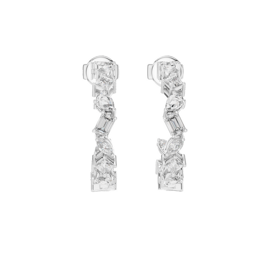 1.06 CT Lab Diamond Earrings | VVS-VS EF Clarity CVD Diamonds in 18KT, 14KT, 10KT Gold & 925 Silver | Moissanite, Rose, Yellow, White Gold Options