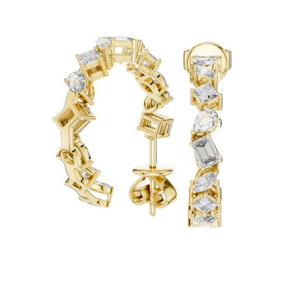 1.06 CT Lab Diamond Earrings | VVS-VS EF Clarity CVD Diamonds in 18KT, 14KT, 10KT Gold & 925 Silver | Moissanite, Rose, Yellow, White Gold Options