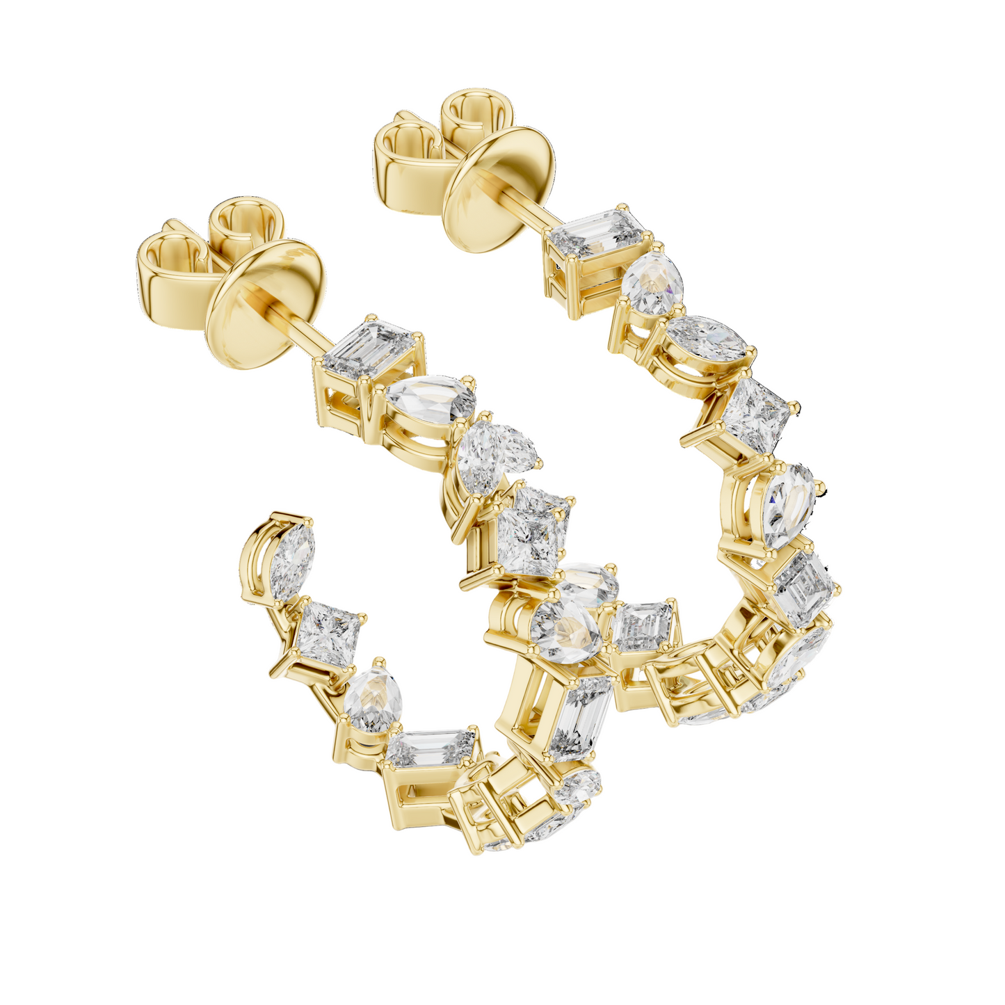 1.06 CT Lab Diamond Earrings | VVS-VS EF Clarity CVD Diamonds in 18KT, 14KT, 10KT Gold & 925 Silver | Moissanite, Rose, Yellow, White Gold Options