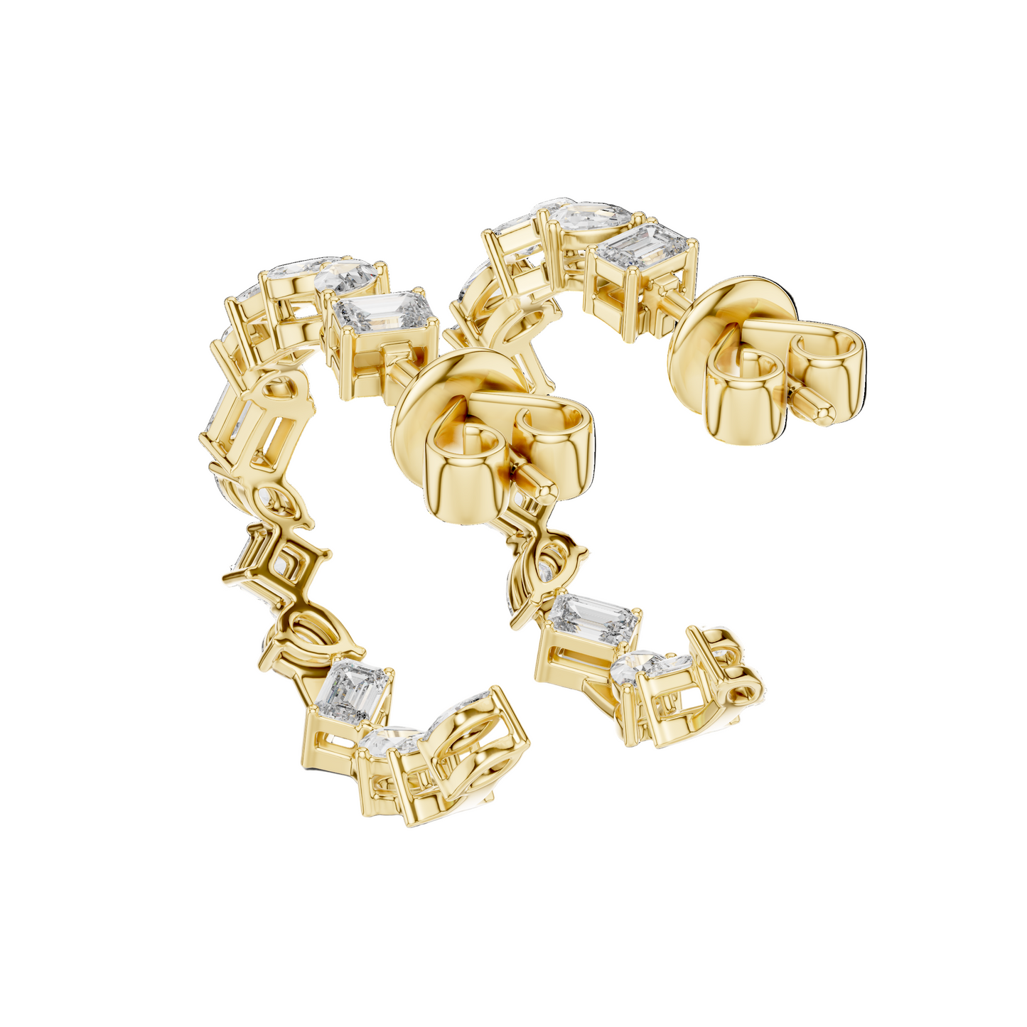 1.06 CT Lab Diamond Earrings | VVS-VS EF Clarity CVD Diamonds in 18KT, 14KT, 10KT Gold & 925 Silver | Moissanite, Rose, Yellow, White Gold Options