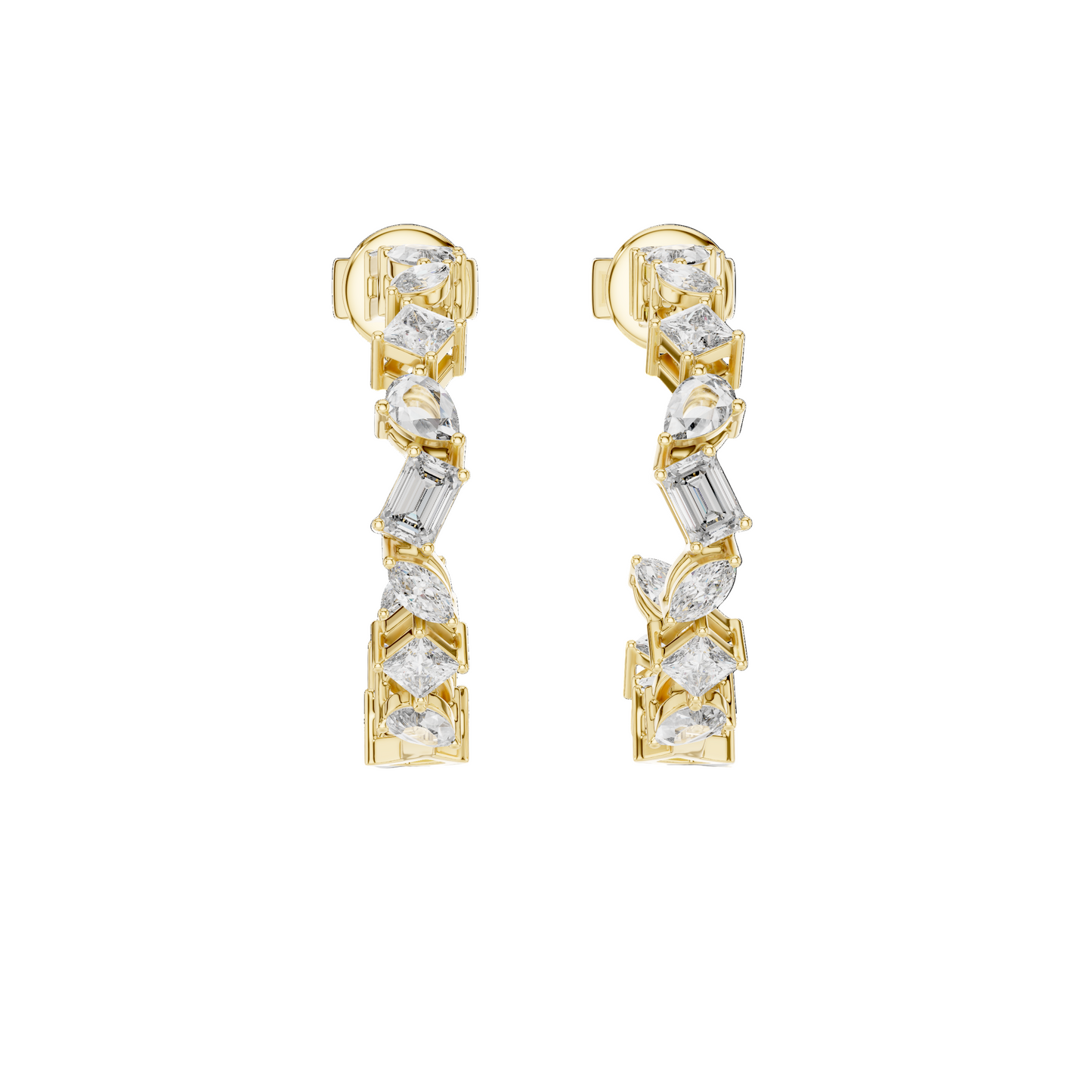 1.06 CT Lab Diamond Earrings | VVS-VS EF Clarity CVD Diamonds in 18KT, 14KT, 10KT Gold & 925 Silver | Moissanite, Rose, Yellow, White Gold Options