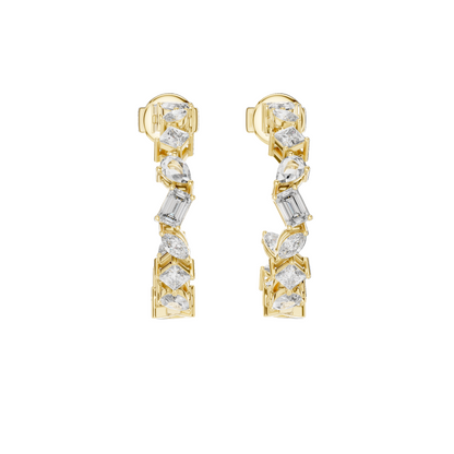 1.06 CT Lab Diamond Earrings | VVS-VS EF Clarity CVD Diamonds in 18KT, 14KT, 10KT Gold & 925 Silver | Moissanite, Rose, Yellow, White Gold Options