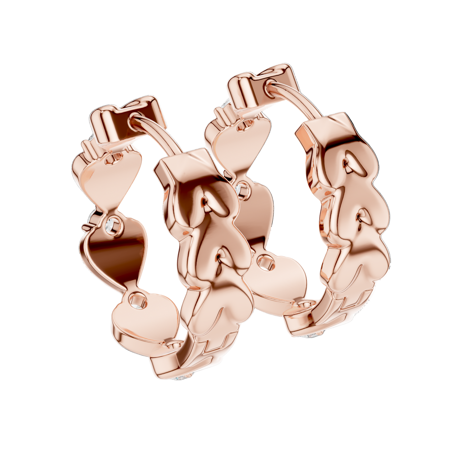 Elegant Heart-Shaped Diamond Earrings | 0.36ct Lab-Grown VVS-VS EF CVD Diamond | 18KT, 14KT, 10KT Gold & 925 Silver | Rose, Yellow, White Gold & Moissanite Options