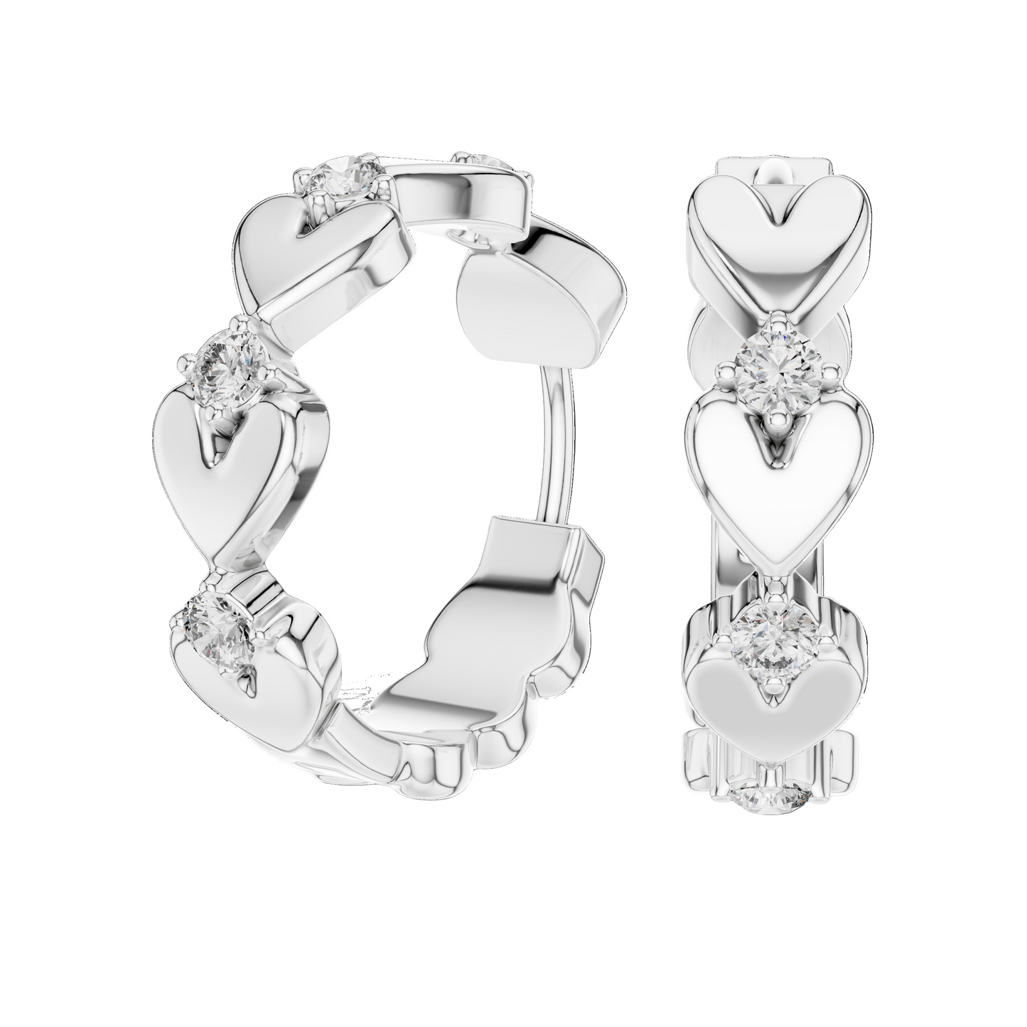 Elegant Heart-Shaped Diamond Earrings | 0.36ct Lab-Grown VVS-VS EF CVD Diamond | 18KT, 14KT, 10KT Gold & 925 Silver | Rose, Yellow, White Gold & Moissanite Options