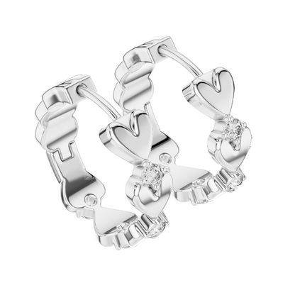 Elegant Heart-Shaped Diamond Earrings | 0.36ct Lab-Grown VVS-VS EF CVD Diamond | 18KT, 14KT, 10KT Gold & 925 Silver | Rose, Yellow, White Gold & Moissanite Options