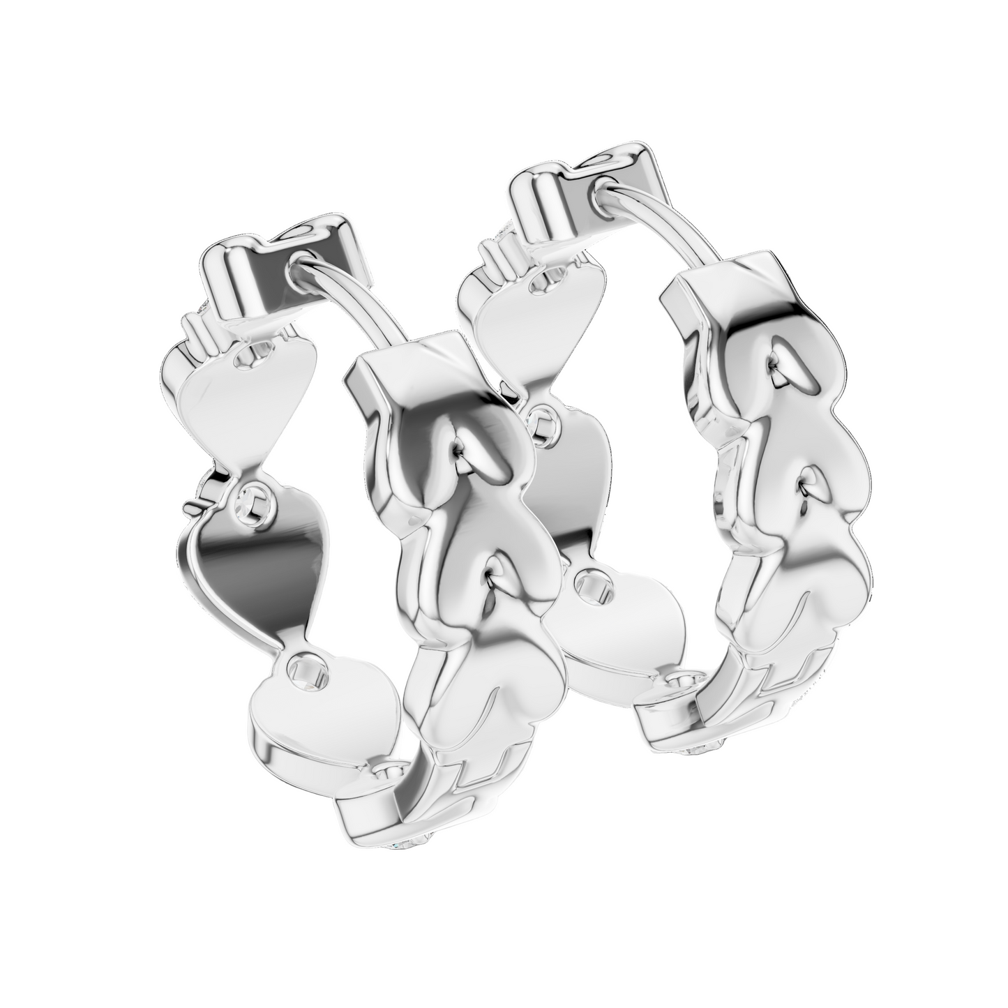 Elegant Heart-Shaped Diamond Earrings | 0.36ct Lab-Grown VVS-VS EF CVD Diamond | 18KT, 14KT, 10KT Gold & 925 Silver | Rose, Yellow, White Gold & Moissanite Options