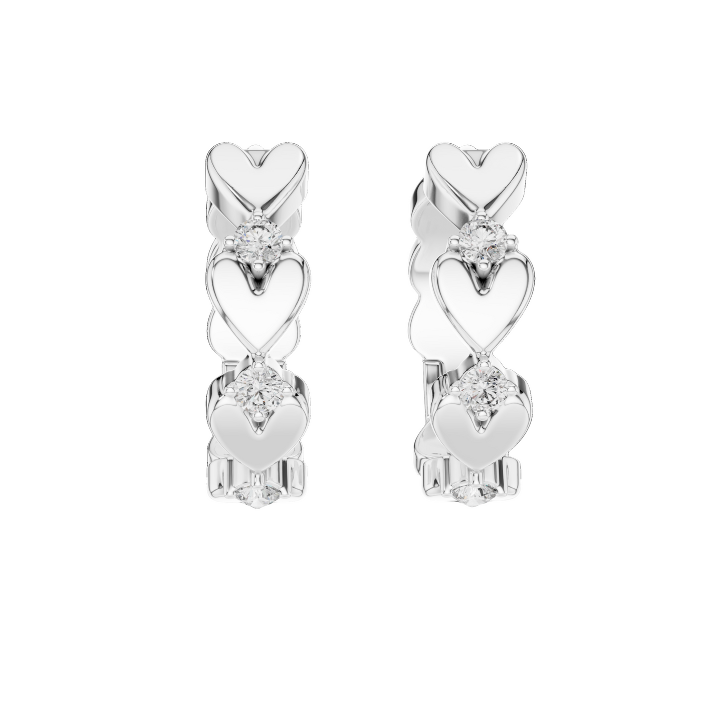 Elegant Heart-Shaped Diamond Earrings | 0.36ct Lab-Grown VVS-VS EF CVD Diamond | 18KT, 14KT, 10KT Gold & 925 Silver | Rose, Yellow, White Gold & Moissanite Options
