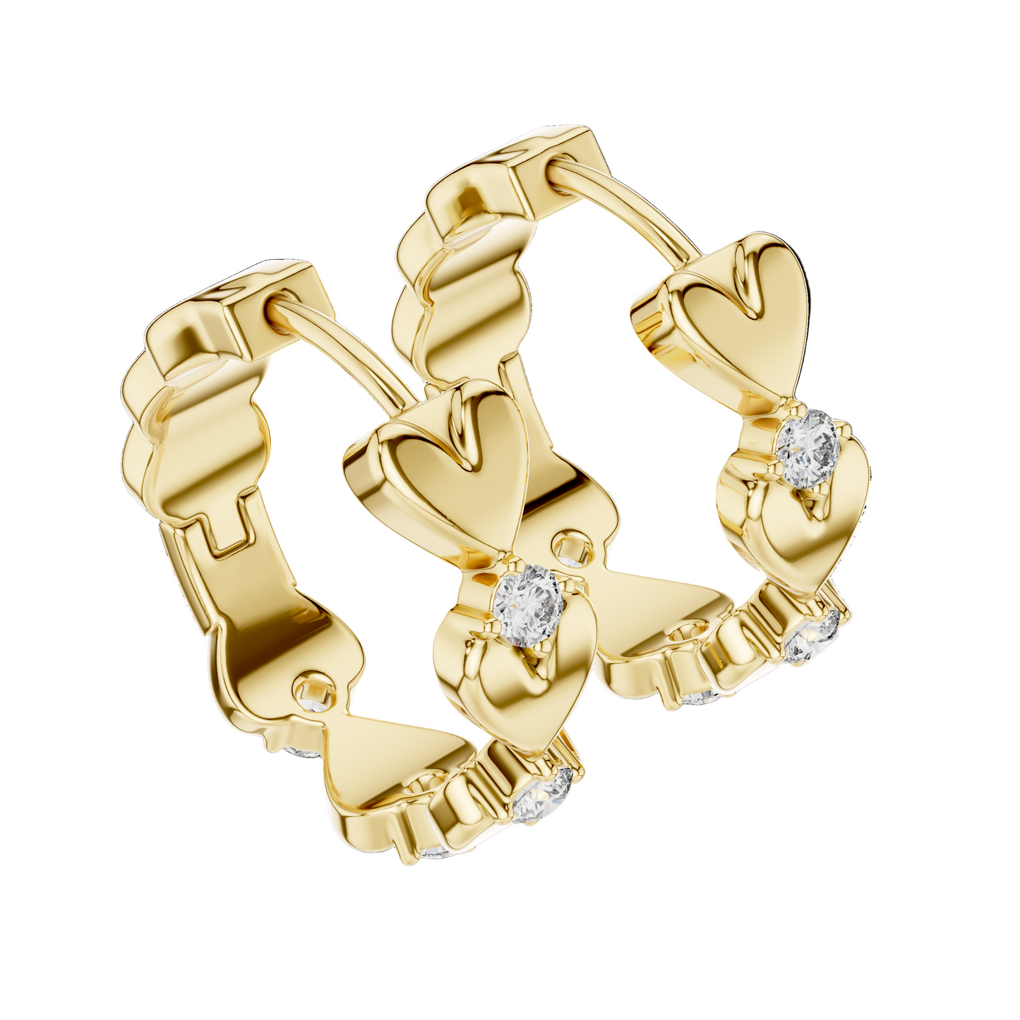 Elegant Heart-Shaped Diamond Earrings | 0.36ct Lab-Grown VVS-VS EF CVD Diamond | 18KT, 14KT, 10KT Gold & 925 Silver | Rose, Yellow, White Gold & Moissanite Options