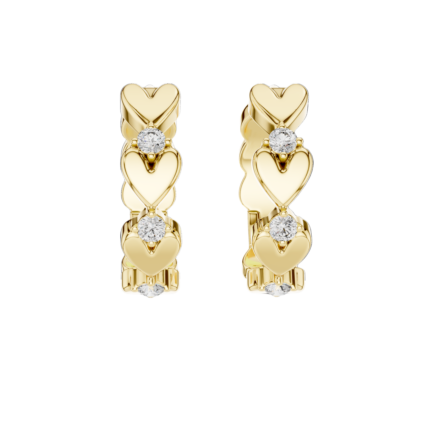 Elegant Heart-Shaped Diamond Earrings | 0.36ct Lab-Grown VVS-VS EF CVD Diamond | 18KT, 14KT, 10KT Gold & 925 Silver | Rose, Yellow, White Gold & Moissanite Options