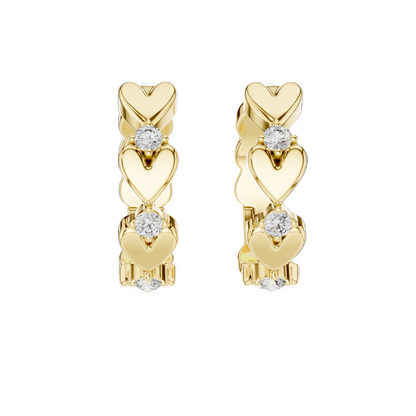 Elegant Heart-Shaped Diamond Earrings | 0.36ct Lab-Grown VVS-VS EF CVD Diamond | 18KT, 14KT, 10KT Gold & 925 Silver | Rose, Yellow, White Gold & Moissanite Options