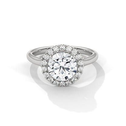Elegant Round Halo Engagement Ring | 2ct Lab Grown Diamond | Yellow, Rose & White Gold Options | VVS Clarity | Luxury Solitaire Ring