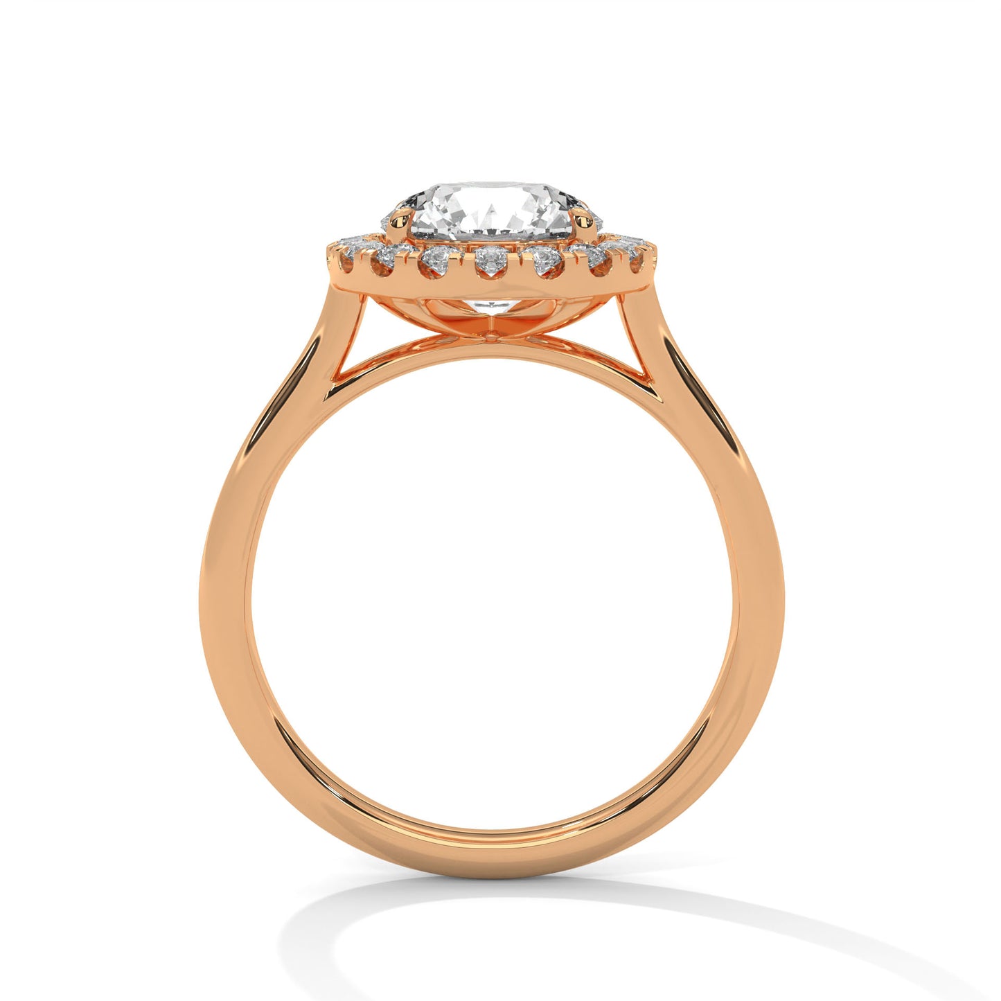 Elegant Round Halo Engagement Ring | 2ct Lab Grown Diamond | Yellow, Rose & White Gold Options | VVS Clarity | Luxury Solitaire Ring