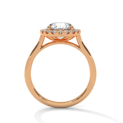 Elegant Round Halo Engagement Ring | 2ct Lab Grown Diamond | Yellow, Rose & White Gold Options | VVS Clarity | Luxury Solitaire Ring