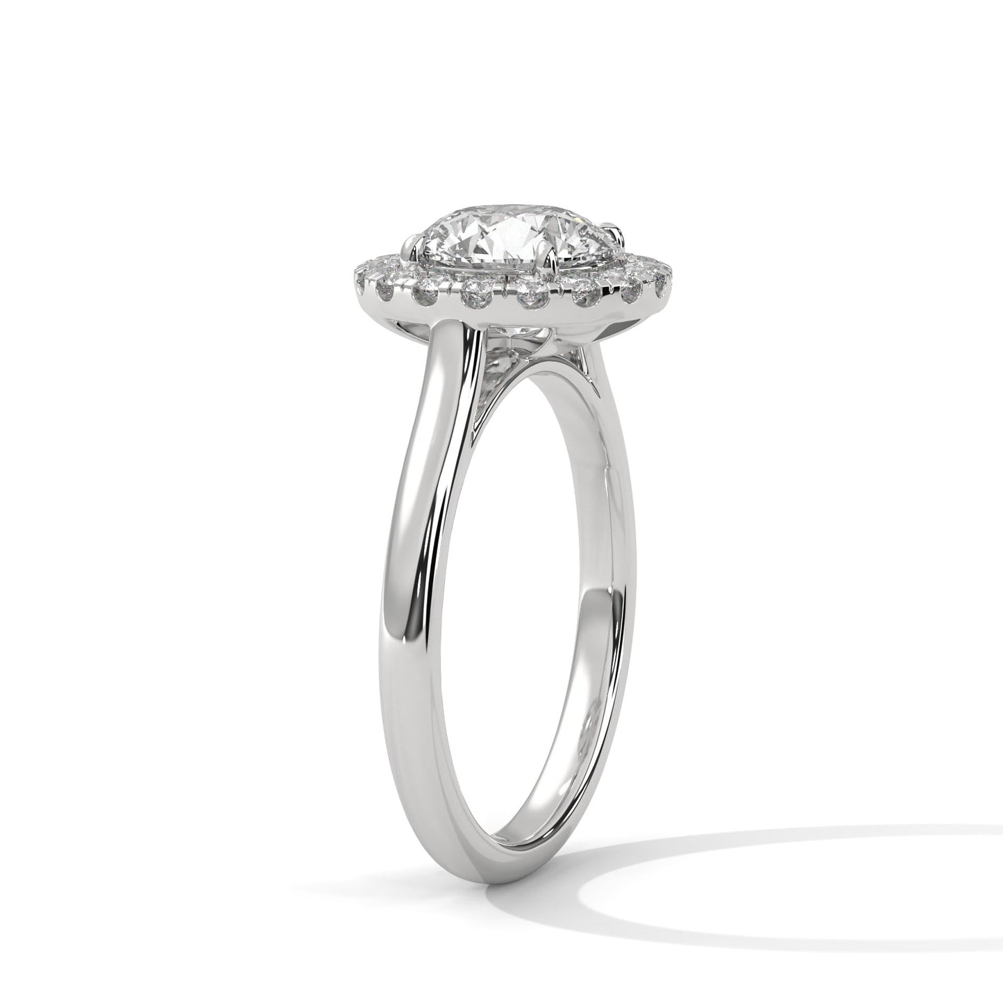 Elegant Round Halo Engagement Ring | 2ct Lab Grown Diamond | Yellow, Rose & White Gold Options | VVS Clarity | Luxury Solitaire Ring
