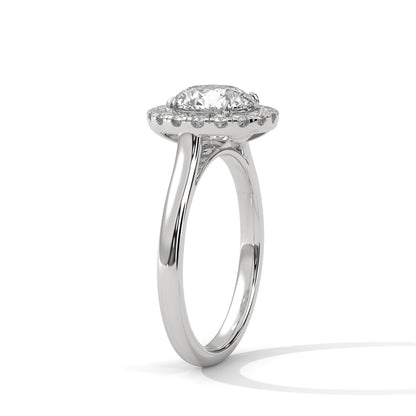 Elegant Round Halo Engagement Ring | 2ct Lab Grown Diamond | Yellow, Rose & White Gold Options | VVS Clarity | Luxury Solitaire Ring