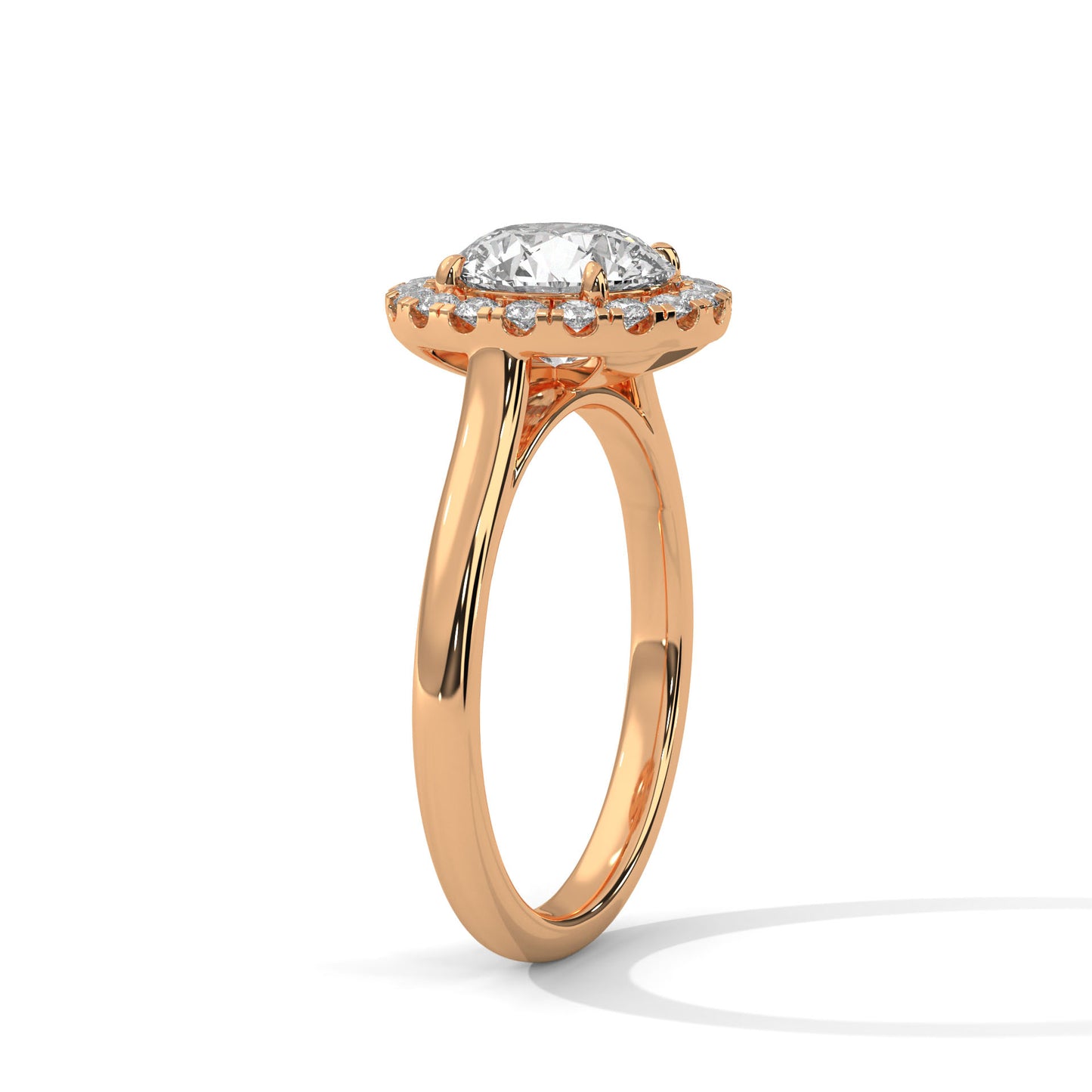 Elegant Round Halo Engagement Ring | 2ct Lab Grown Diamond | Yellow, Rose & White Gold Options | VVS Clarity | Luxury Solitaire Ring