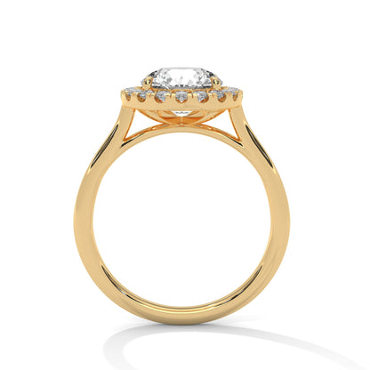 Elegant Round Halo Engagement Ring | 2ct Lab Grown Diamond | Yellow, Rose & White Gold Options | VVS Clarity | Luxury Solitaire Ring