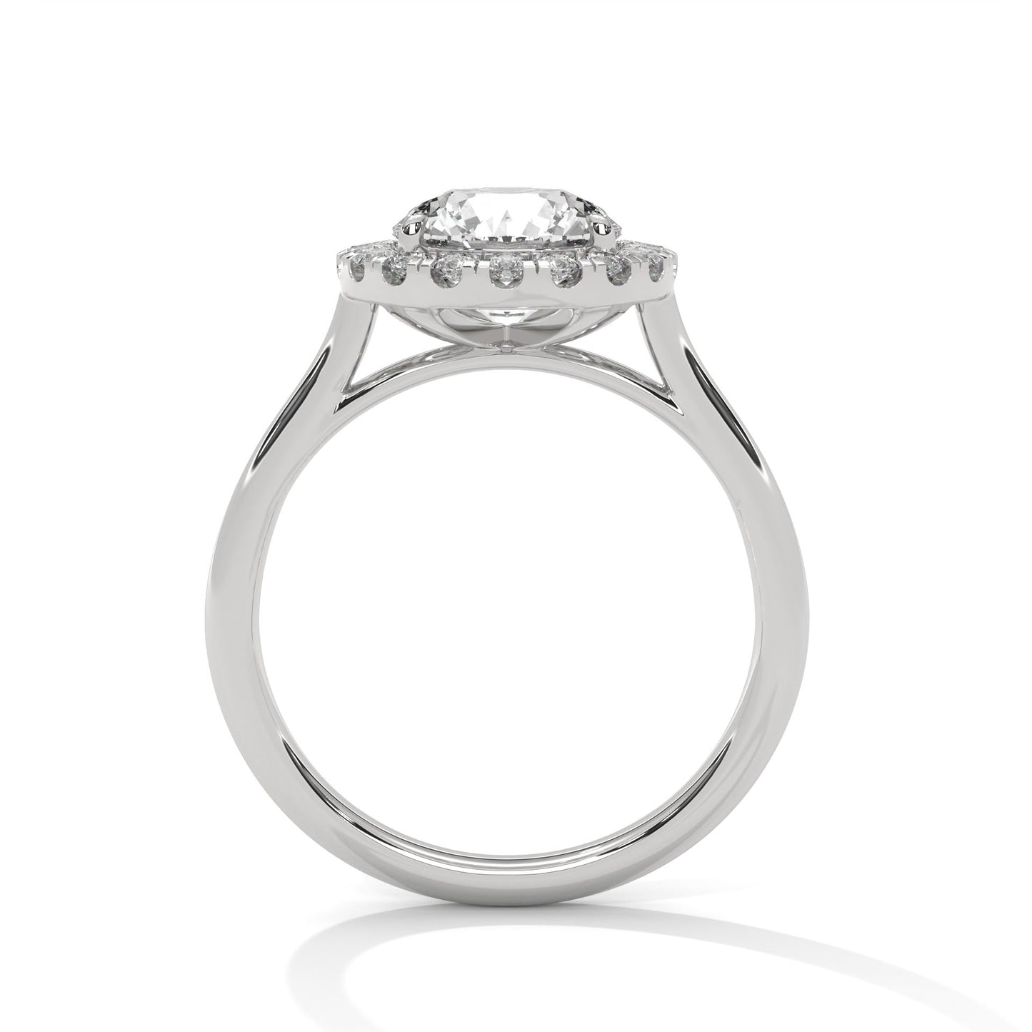 Elegant Round Halo Engagement Ring | 2ct Lab Grown Diamond | Yellow, Rose & White Gold Options | VVS Clarity | Luxury Solitaire Ring