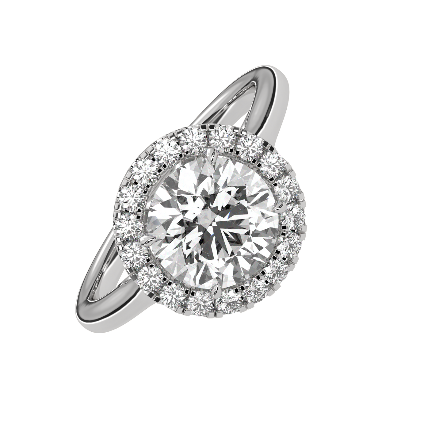 Elegant Round Halo Engagement Ring | 2ct Lab Grown Diamond | Yellow, Rose & White Gold Options | VVS Clarity | Luxury Solitaire Ring