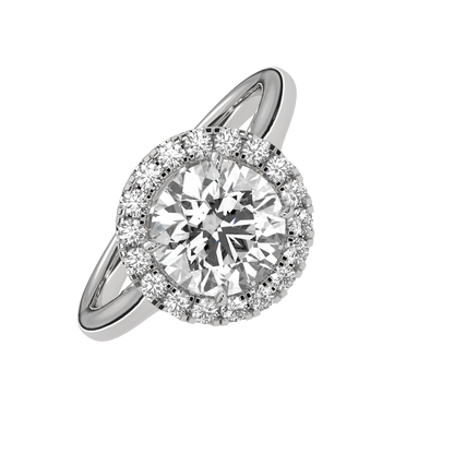 Elegant Round Halo Engagement Ring | 2ct Lab Grown Diamond | Yellow, Rose & White Gold Options | VVS Clarity | Luxury Solitaire Ring