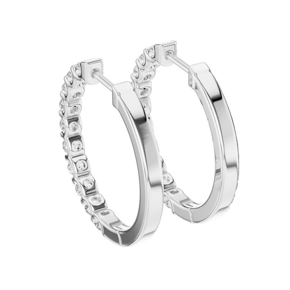 0.6 CT Lab Diamond Hoop Earrings | VVS-VS EF Clarity | 18KT, 14KT, 10KT Gold & 925 Silver | Moissanite Option | Rose, Yellow, White Gold