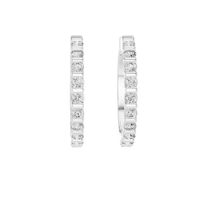 0.6 CT Lab Diamond Hoop Earrings | VVS-VS EF Clarity | 18KT, 14KT, 10KT Gold & 925 Silver | Moissanite Option | Rose, Yellow, White Gold