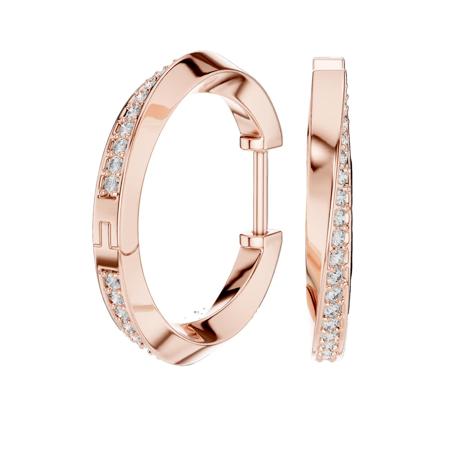 0.38 CT Lab Grown Diamond Hoop Earrings | VVS-VS EF Clarity | 18KT, 14KT, 10KT Gold & 925 Silver | Rose, Yellow, White Gold & Moissanite Options