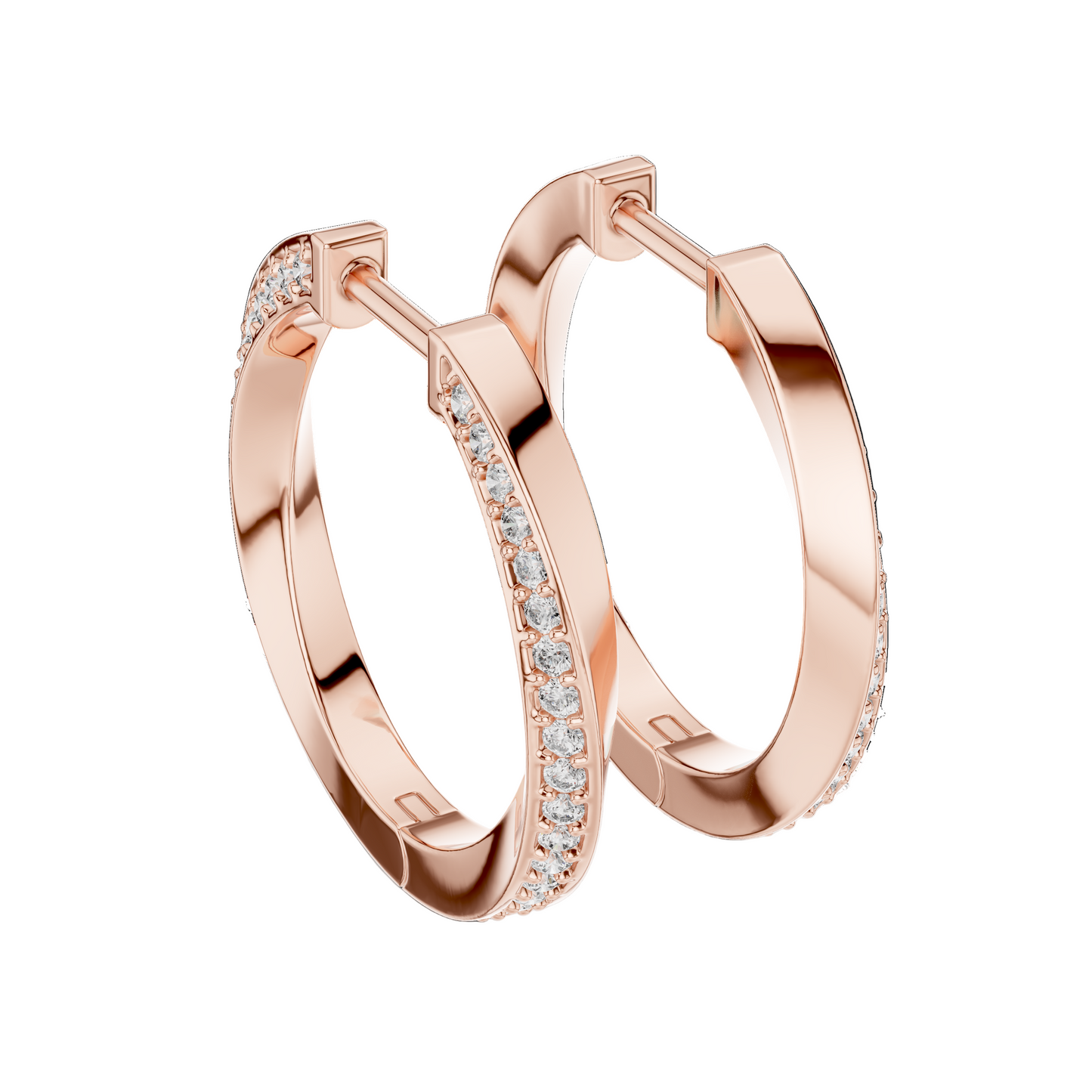 0.38 CT Lab Grown Diamond Hoop Earrings | VVS-VS EF Clarity | 18KT, 14KT, 10KT Gold & 925 Silver | Rose, Yellow, White Gold & Moissanite Options