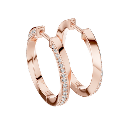 0.38 CT Lab Grown Diamond Hoop Earrings | VVS-VS EF Clarity | 18KT, 14KT, 10KT Gold & 925 Silver | Rose, Yellow, White Gold & Moissanite Options