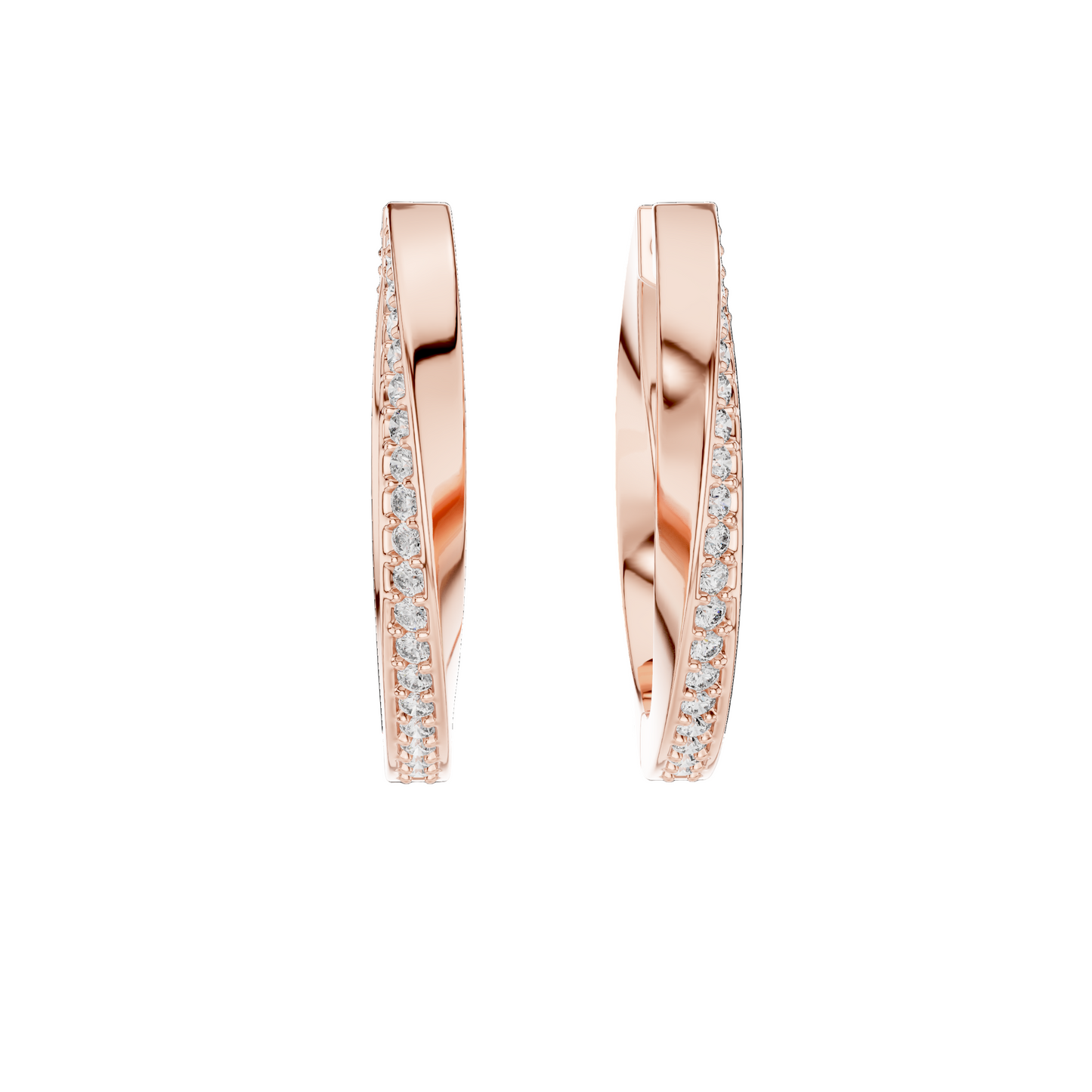 0.38 CT Lab Grown Diamond Hoop Earrings | VVS-VS EF Clarity | 18KT, 14KT, 10KT Gold & 925 Silver | Rose, Yellow, White Gold & Moissanite Options