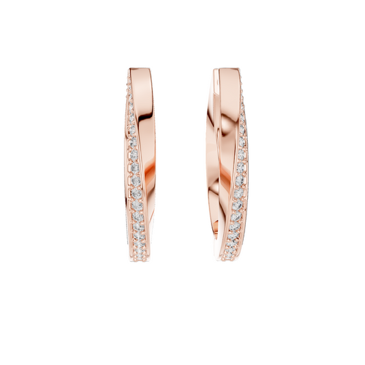0.38 CT Lab Grown Diamond Hoop Earrings | VVS-VS EF Clarity | 18KT, 14KT, 10KT Gold & 925 Silver | Rose, Yellow, White Gold & Moissanite Options