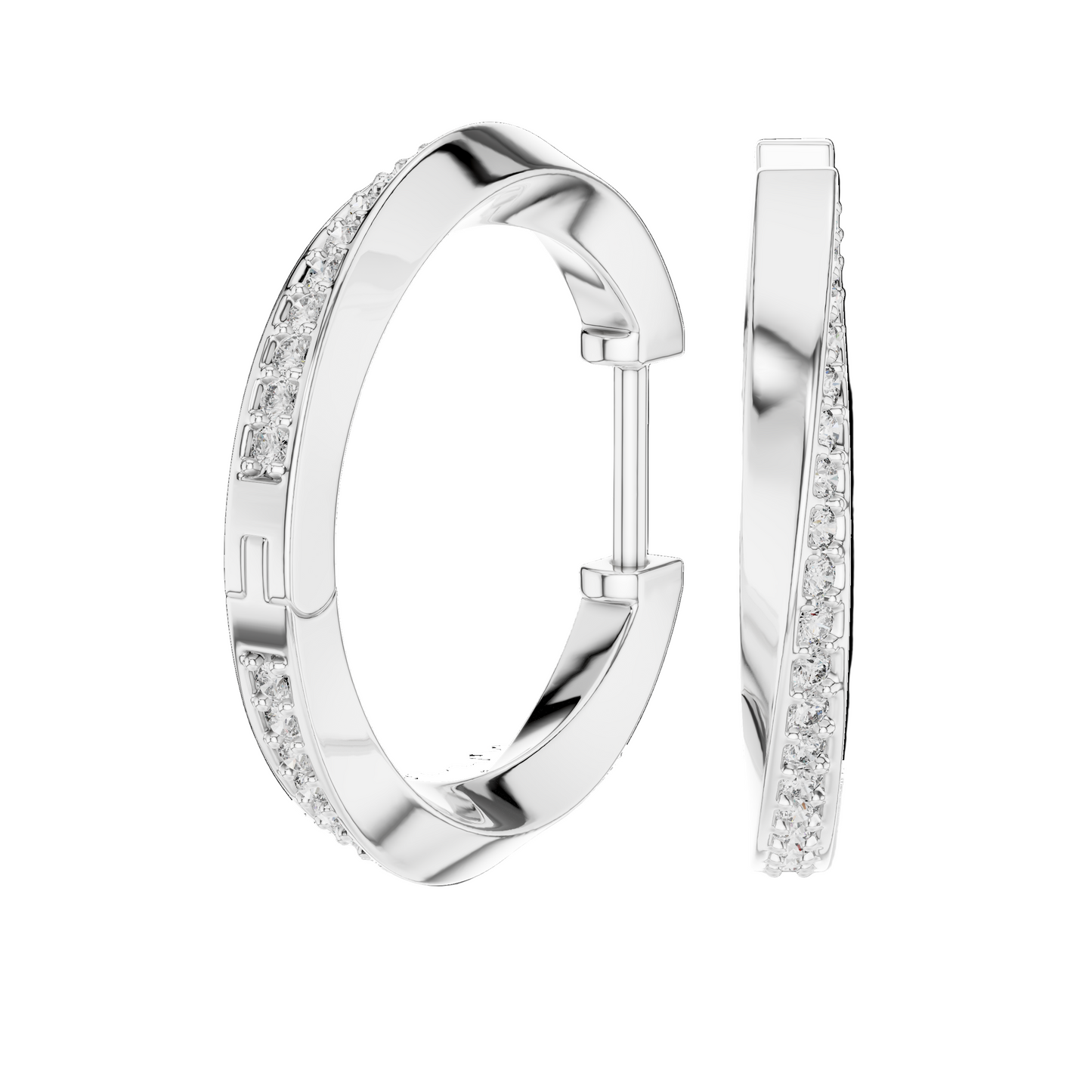 0.38 CT Lab Grown Diamond Hoop Earrings | VVS-VS EF Clarity | 18KT, 14KT, 10KT Gold & 925 Silver | Rose, Yellow, White Gold & Moissanite Options