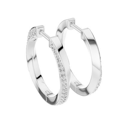 0.38 CT Lab Grown Diamond Hoop Earrings | VVS-VS EF Clarity | 18KT, 14KT, 10KT Gold & 925 Silver | Rose, Yellow, White Gold & Moissanite Options
