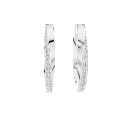 0.38 CT Lab Grown Diamond Hoop Earrings | VVS-VS EF Clarity | 18KT, 14KT, 10KT Gold & 925 Silver | Rose, Yellow, White Gold & Moissanite Options