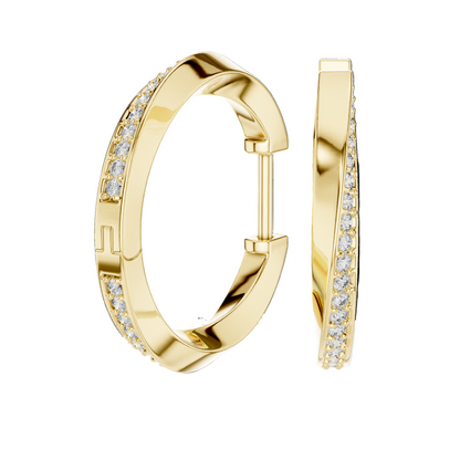 0.38 CT Lab Grown Diamond Hoop Earrings | VVS-VS EF Clarity | 18KT, 14KT, 10KT Gold & 925 Silver | Rose, Yellow, White Gold & Moissanite Options