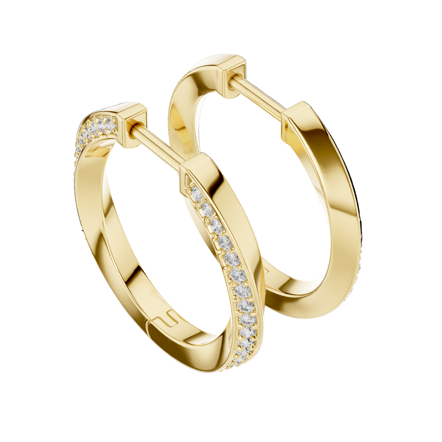 0.38 CT Lab Grown Diamond Hoop Earrings | VVS-VS EF Clarity | 18KT, 14KT, 10KT Gold & 925 Silver | Rose, Yellow, White Gold & Moissanite Options